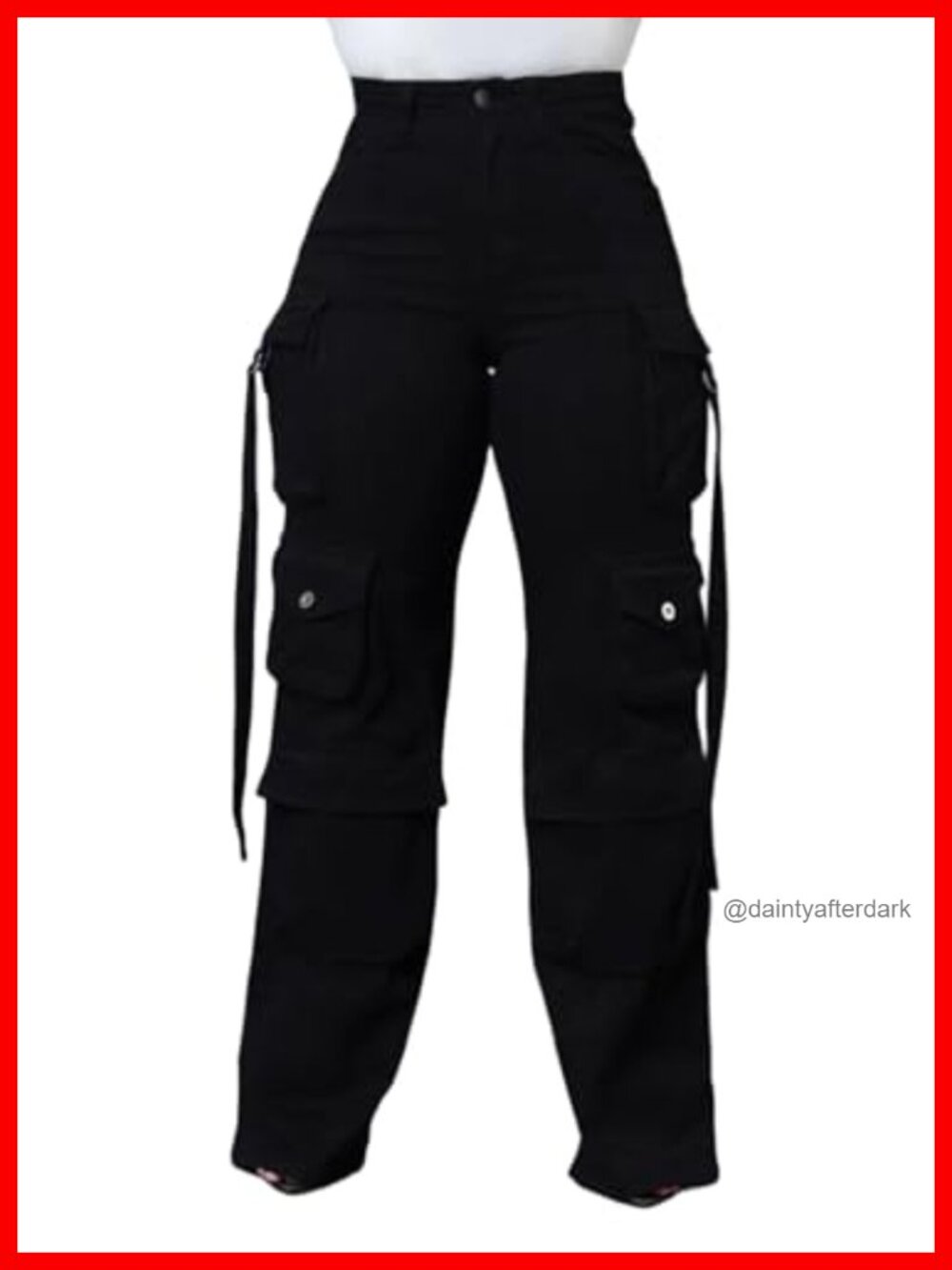 High Rise Wide Leg Cargo Jeans Baggy Stretchy Casual Denim Pants